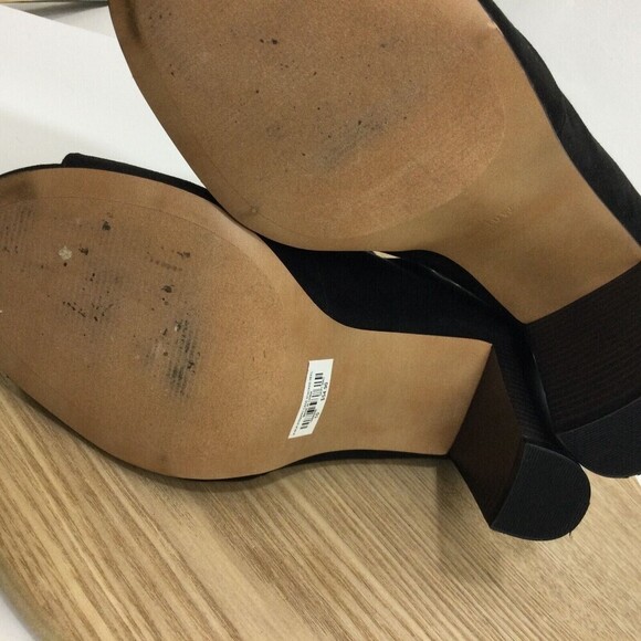 Torrid Womens Open Toe Strappy Cage Stacked Block Heels Back Zip Shoes Black 10W - Picture 11 of 13